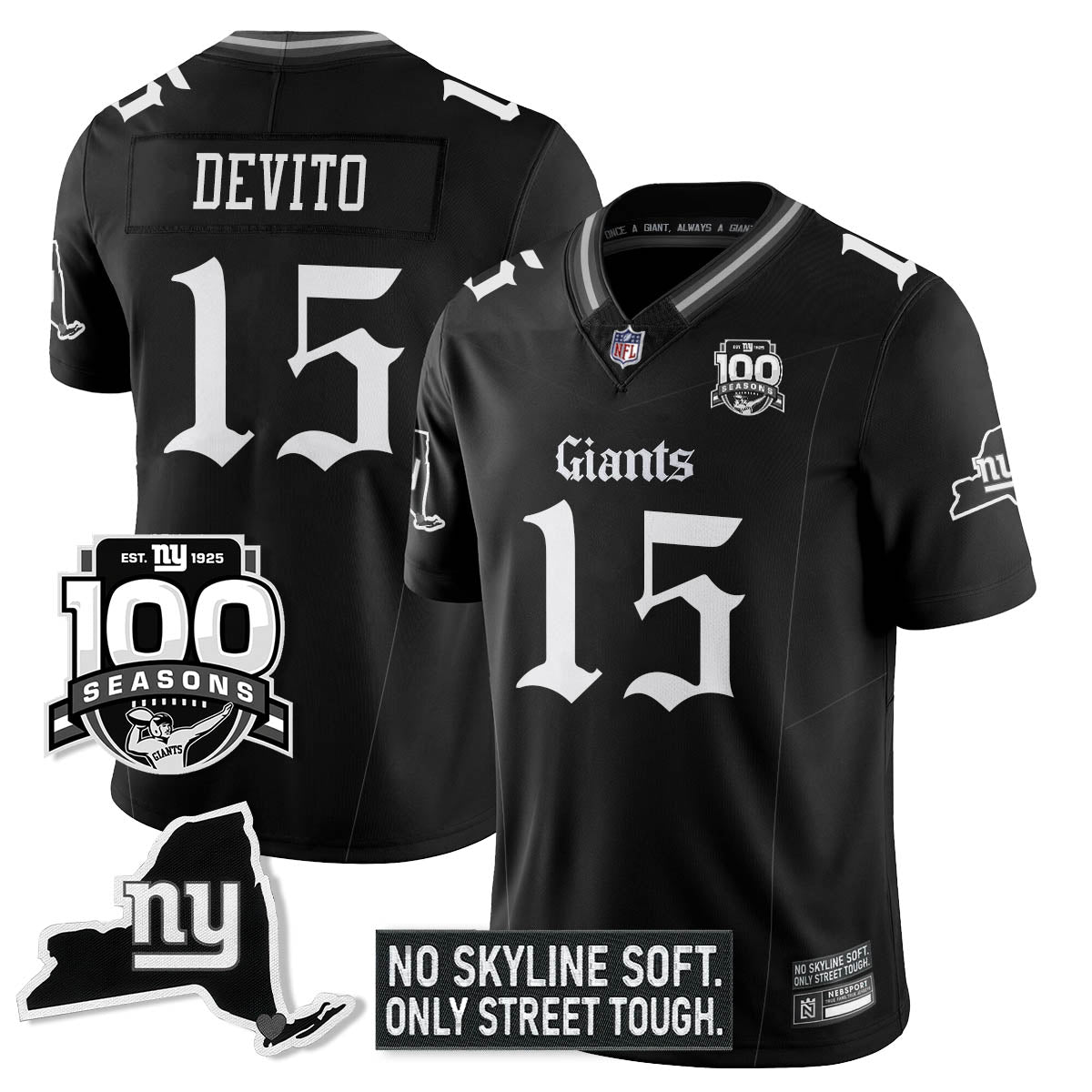 NYG 100th Seasons 'Gothic Gotham Edition' Vapor Limited Jersey