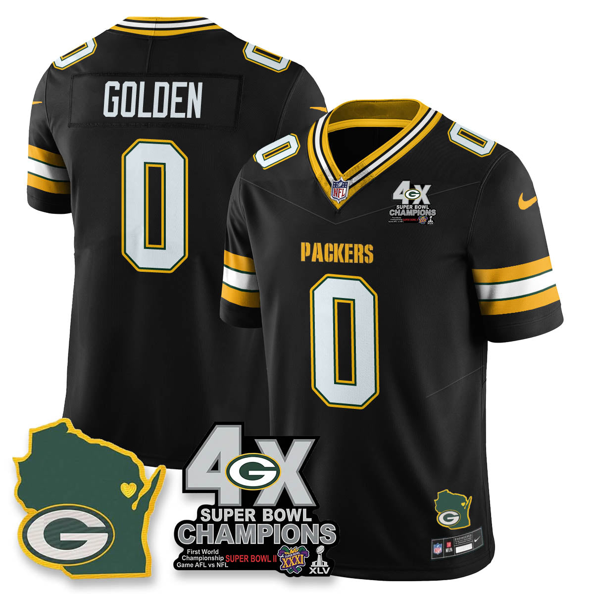 GB 4-Time Champions Patch Vapor Limited Jersey