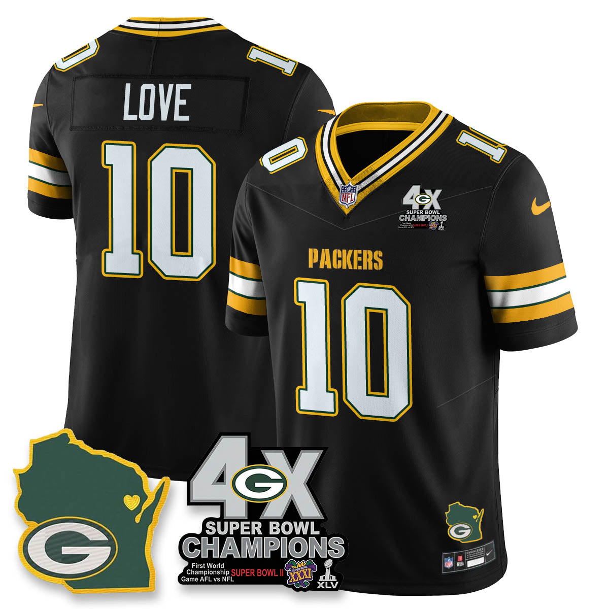 GB 4-Time Champions Patch Vapor Limited Jersey
