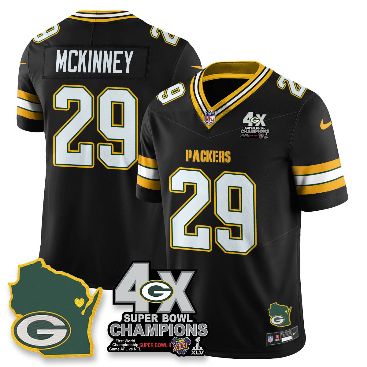 GB 4-Time Champions Patch Vapor Limited Jersey