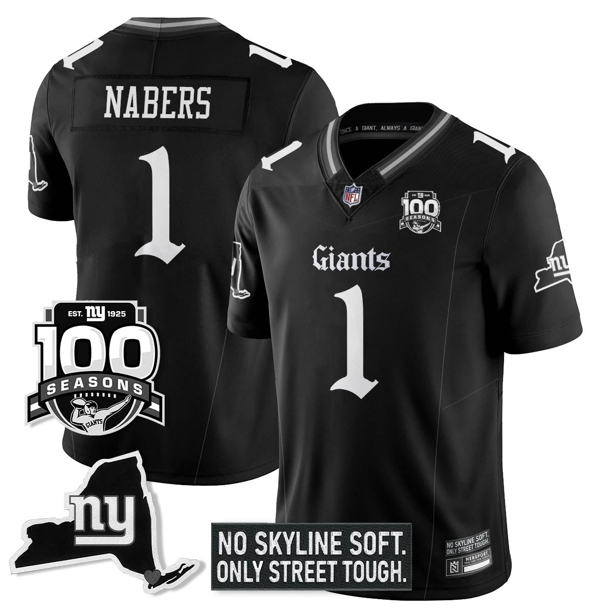 NYG 100th Seasons 'Gothic Gotham Edition' Vapor Limited Jersey