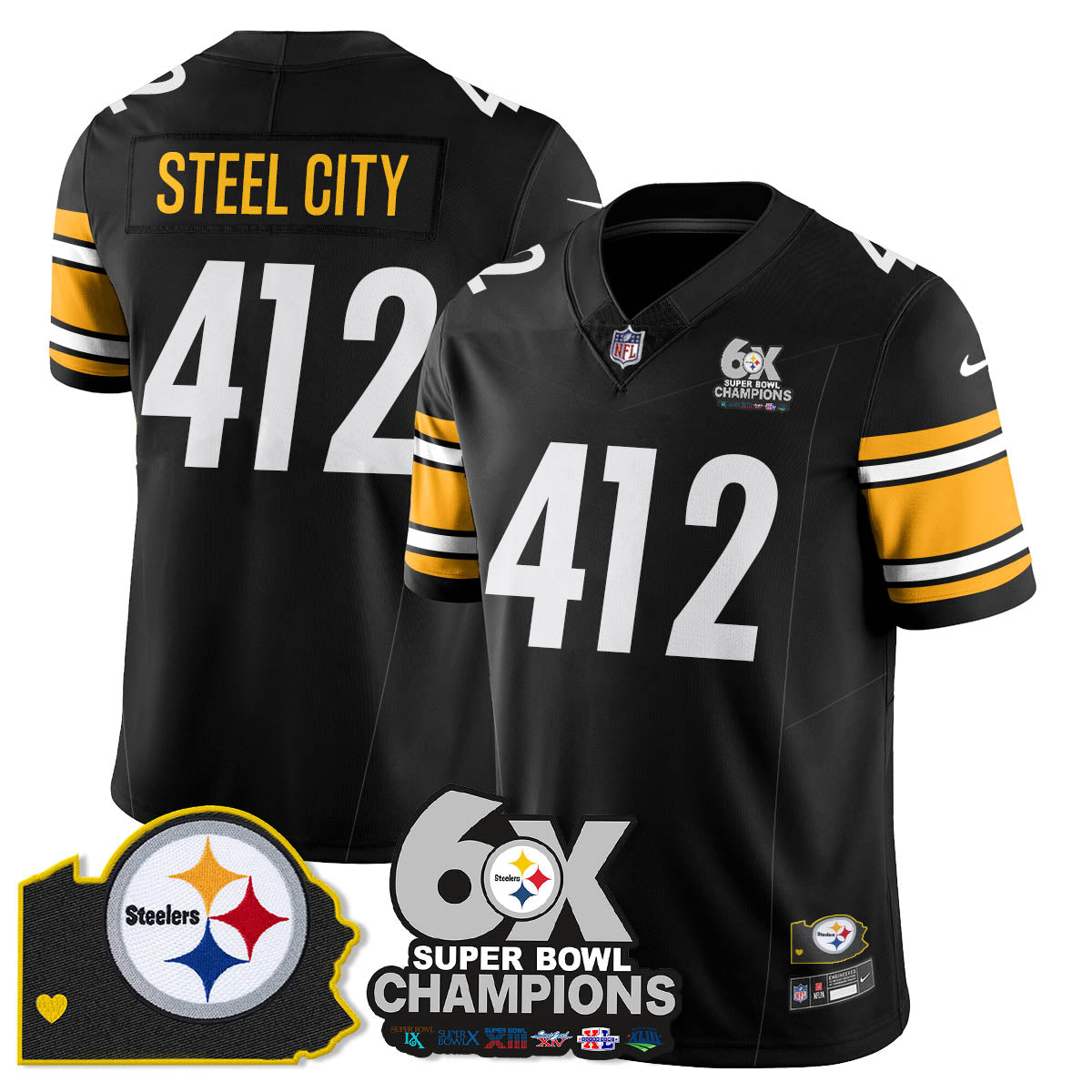PIT 6-Time Champions Patch Vapor Limited Jersey