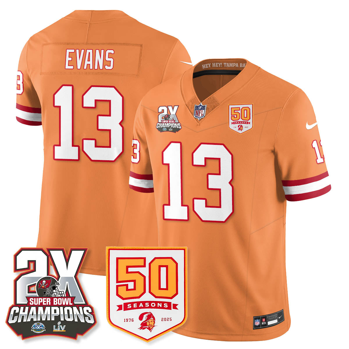 TB 2-Time Champions Patch Throwback Vapor Limited Jersey