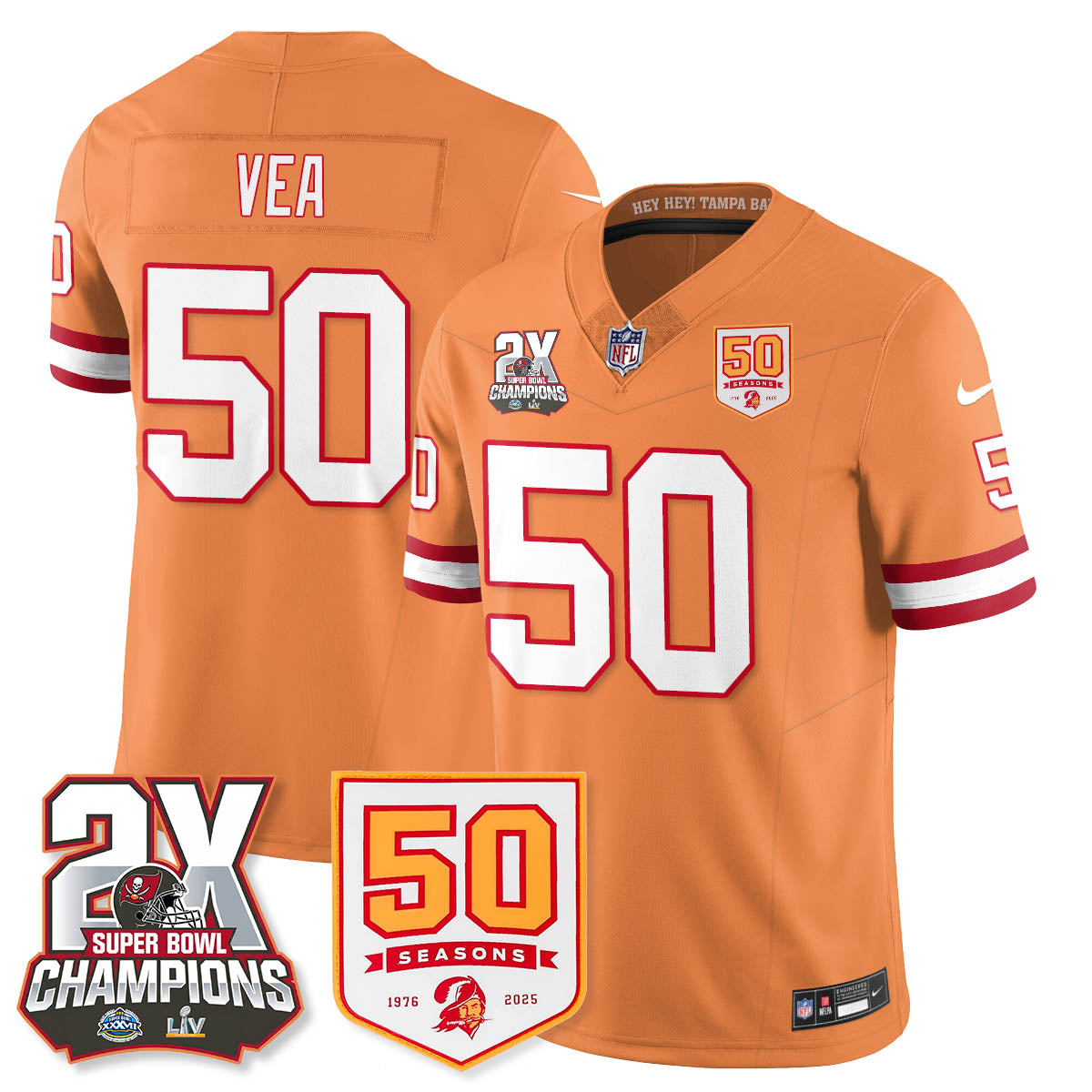 TB 2-Time Champions Patch Throwback Vapor Limited Jersey