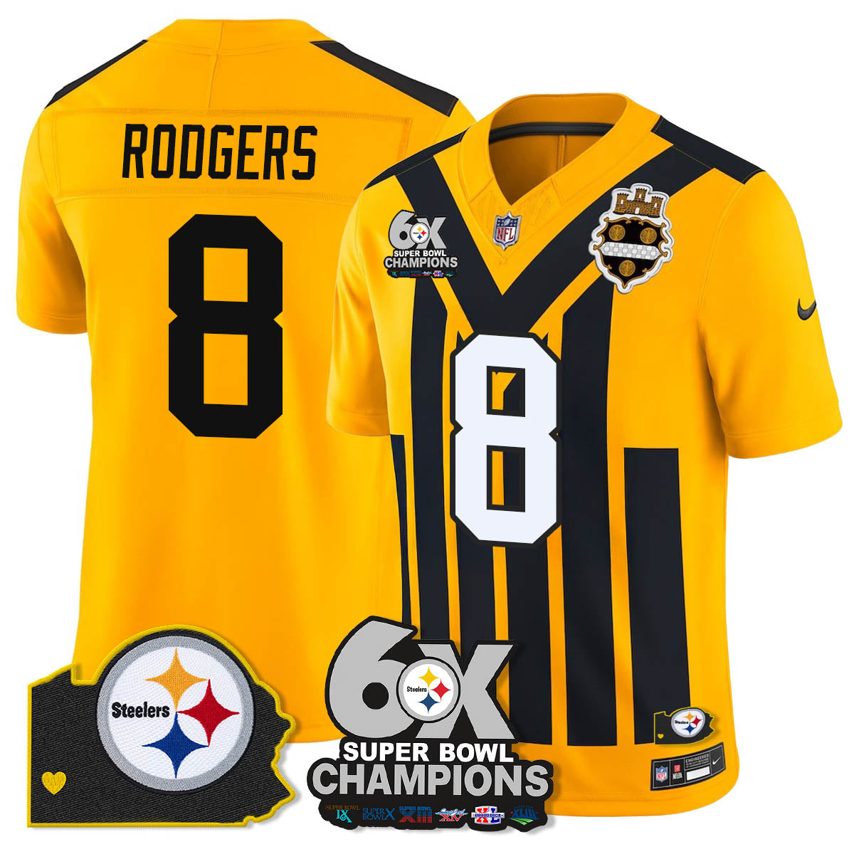 PIT 6-Time Champions Patch Vapor Limited Jersey