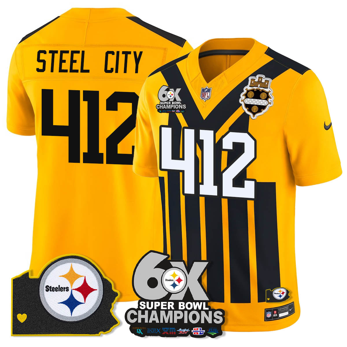 PIT 6-Time Champions Patch Vapor Limited Jersey