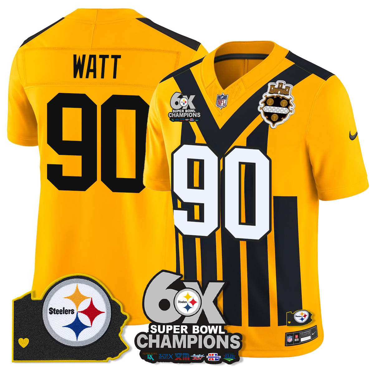PIT 6-Time Champions Patch Vapor Limited Jersey