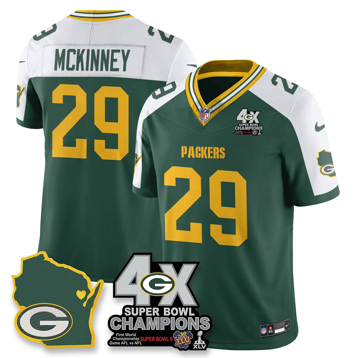 GB 4-Time Champions Patch Vapor Limited Jersey