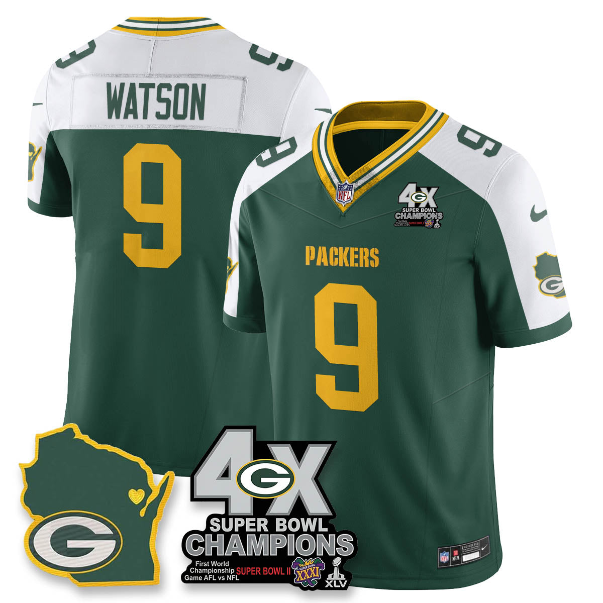 GB 4-Time Champions Patch Vapor Limited Jersey