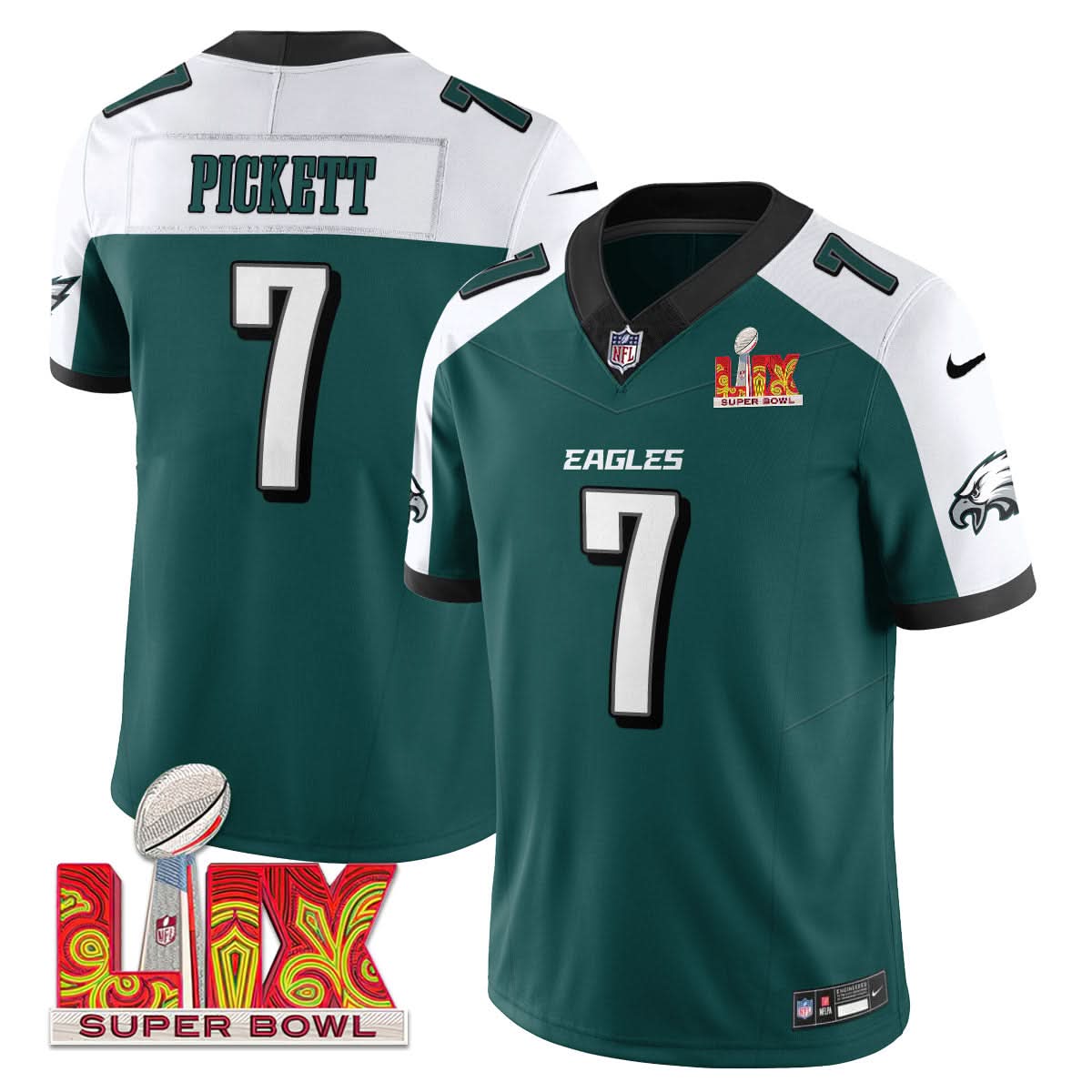 PE Super Bowl LIX Patch Vapor Limited Jersey