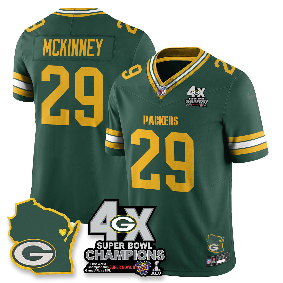 GB 4-Time Champions Patch Vapor Limited Jersey