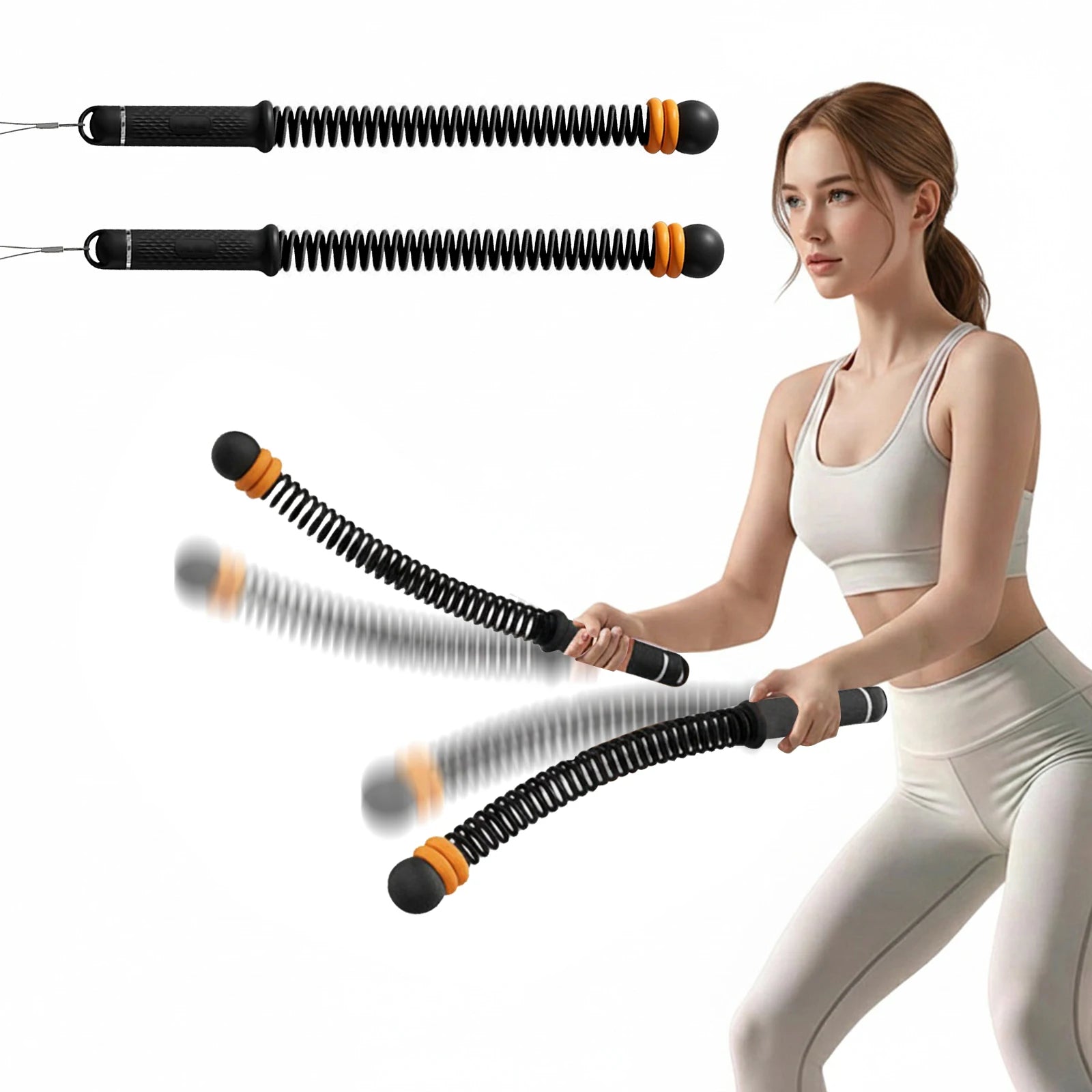 2PCS Quiet Cordless Training Rope Adjustable Cordless Battle Ropes with Storage Bag Versatile Fitness Equipment for Men Women