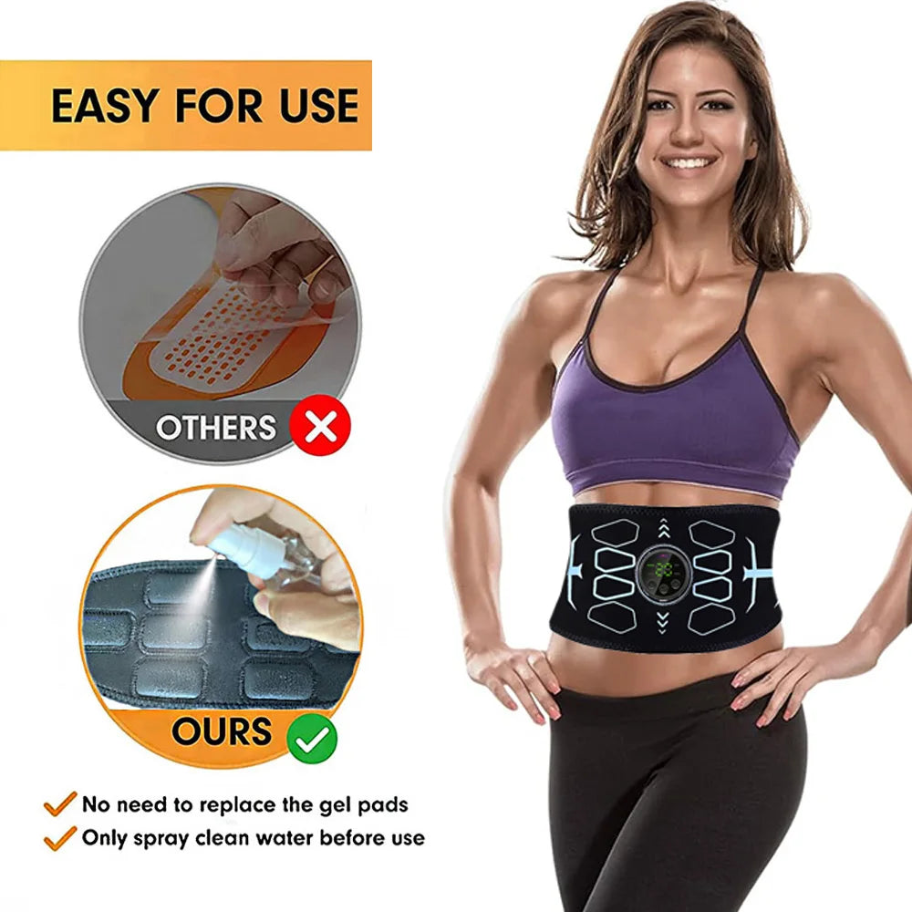 Electronic Muscle Stimulator ABS Trainer Ab Toning Belt Muscle Toner Fitness Strength Training Workout Equipment For Men Women