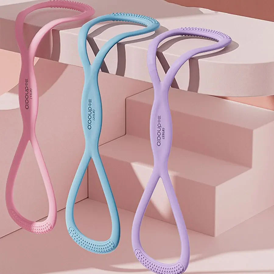 Figure 8 Resistance Band Shoulder Neck Stretcher Home Fitness Equipment Yoga Pilates Premium Silicone Exercise Training Tool