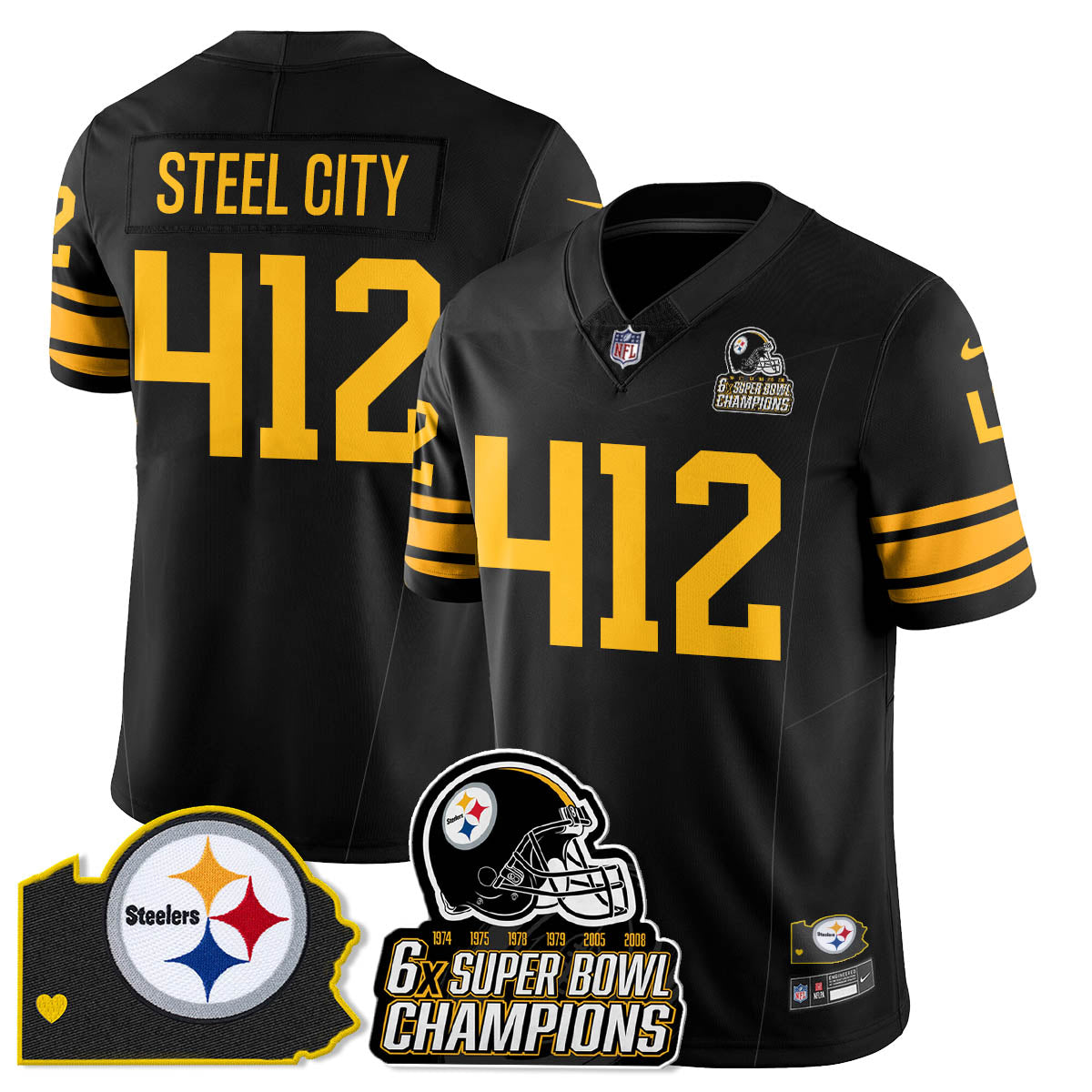 PIT 6-Time Champions Patch Vapor Limited Jersey