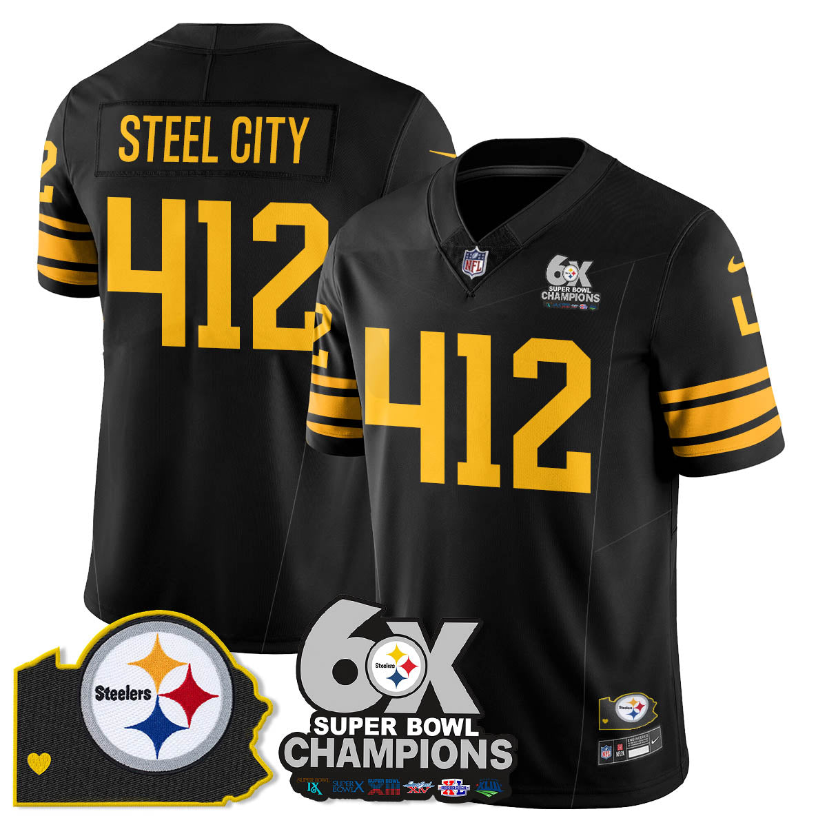 PIT 6-Time Champions Patch Vapor Limited Jersey