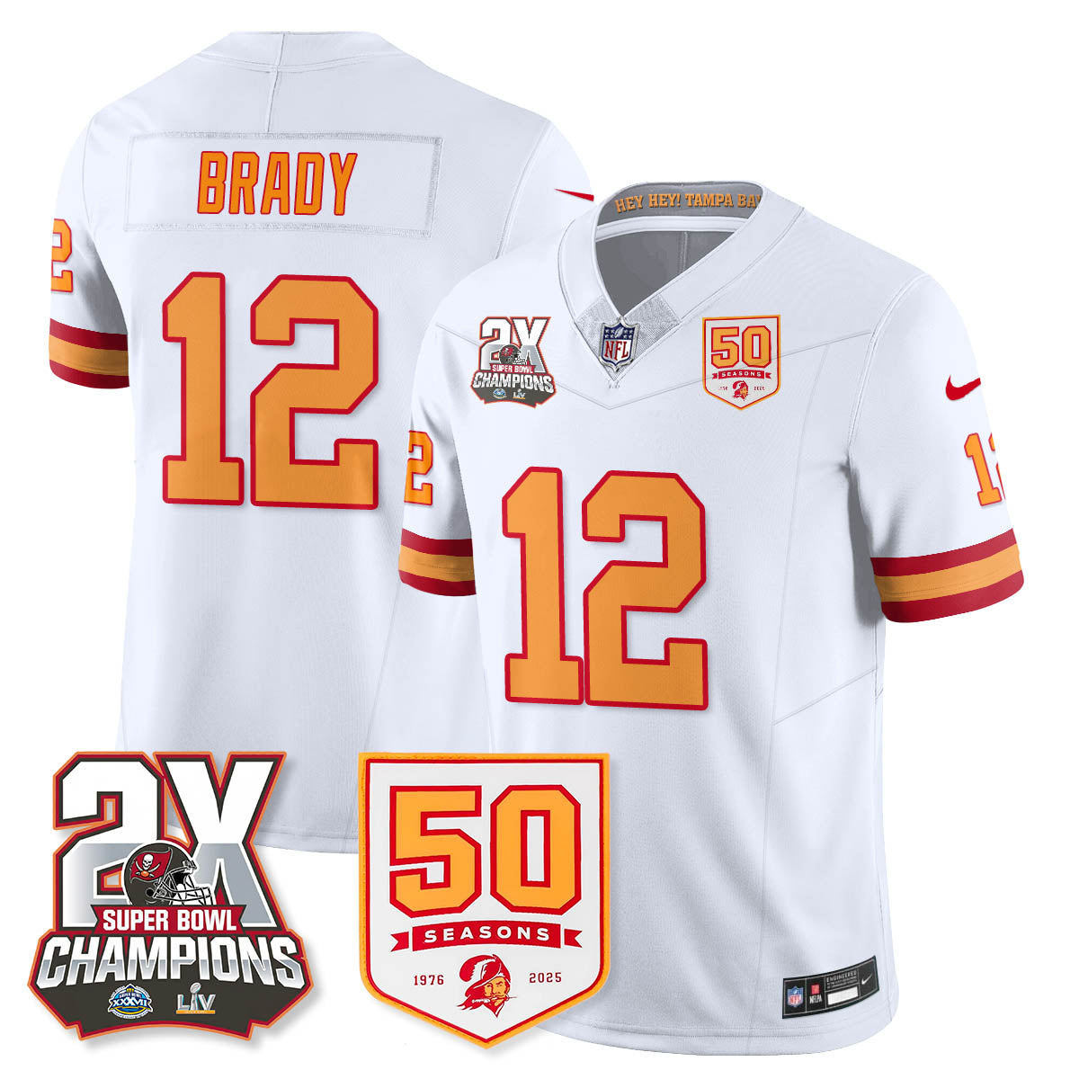 TB 2-Time Champions Patch Throwback Vapor Limited Jersey