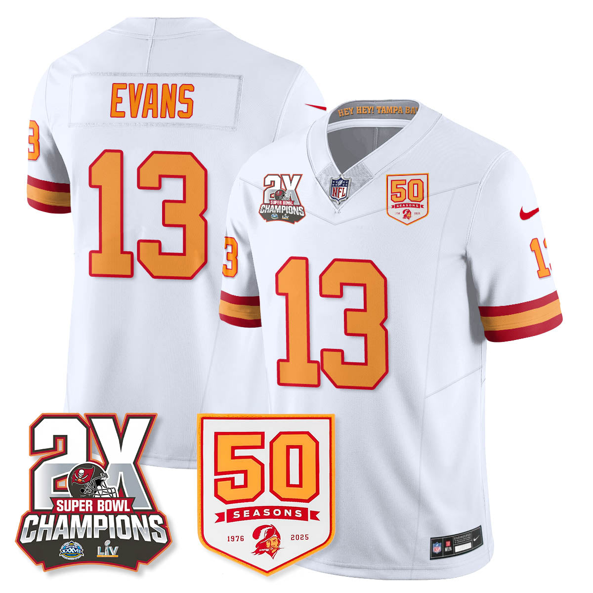 TB 2-Time Champions Patch Throwback Vapor Limited Jersey