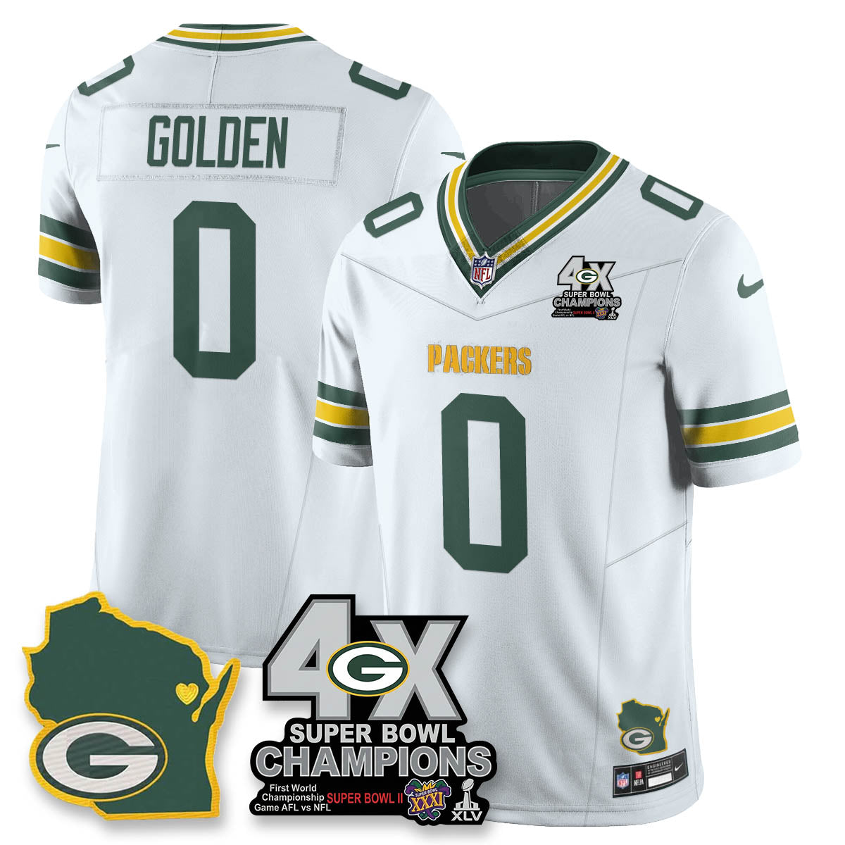 GB 4-Time Champions Patch Vapor Limited Jersey