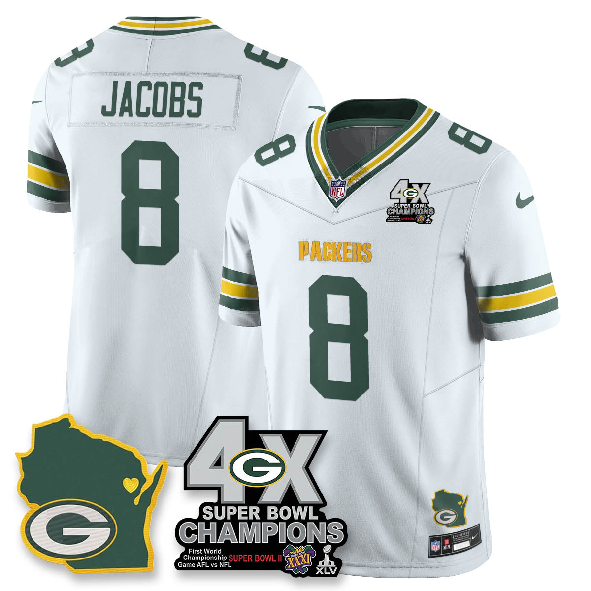 GB 4-Time Champions Patch Vapor Limited Jersey