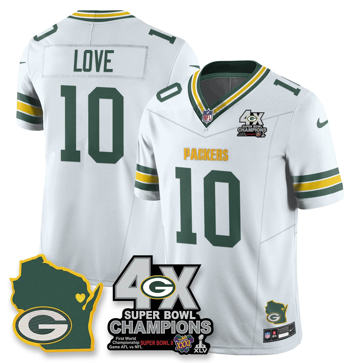 GB 4-Time Champions Patch Vapor Limited Jersey