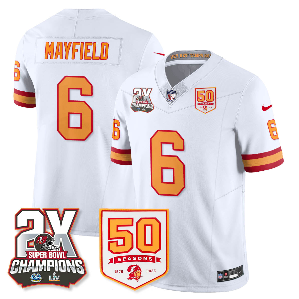 TB 2-Time Champions Patch Throwback Vapor Limited Jersey