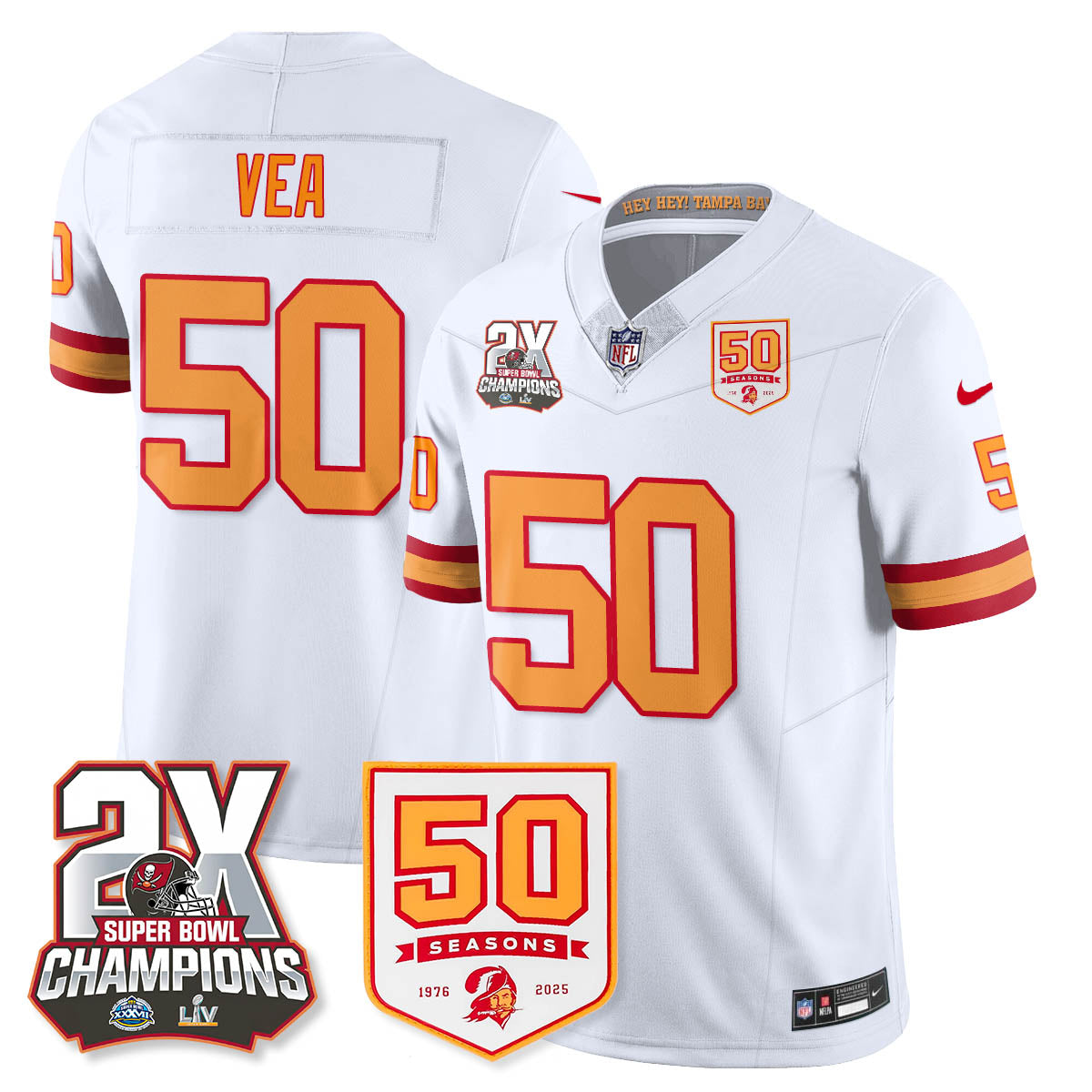 TB 2-Time Champions Patch Throwback Vapor Limited Jersey