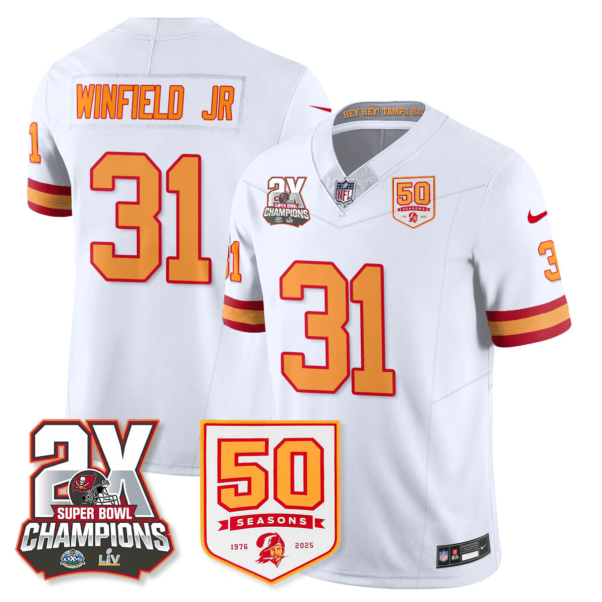 TB 2-Time Champions Patch Throwback Vapor Limited Jersey