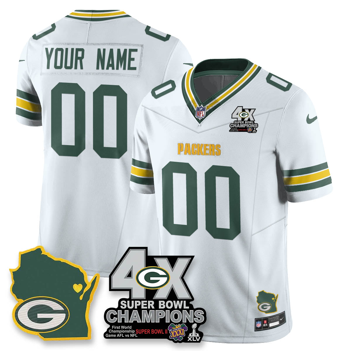 GB 4-Time Champions Patch Vapor Limited Jersey