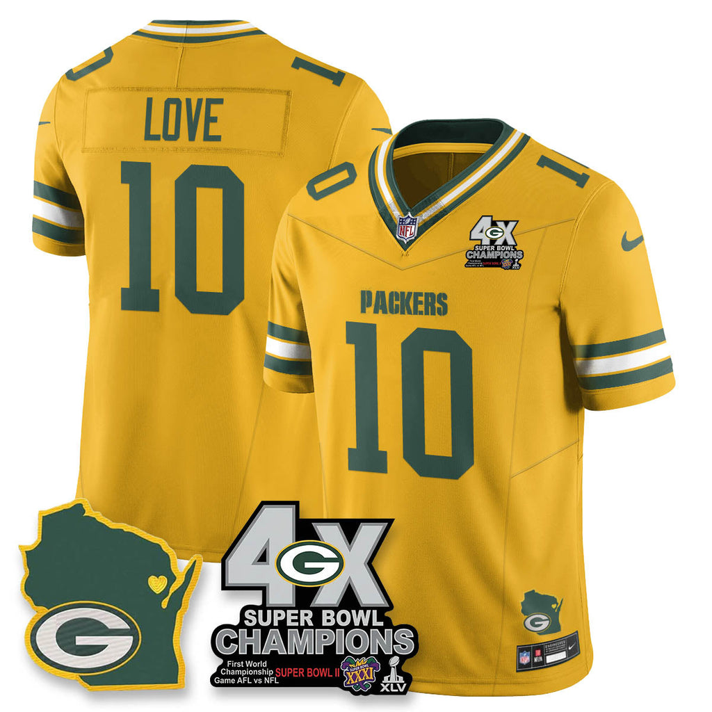GB 4-Time Champions Patch Vapor Limited Jersey