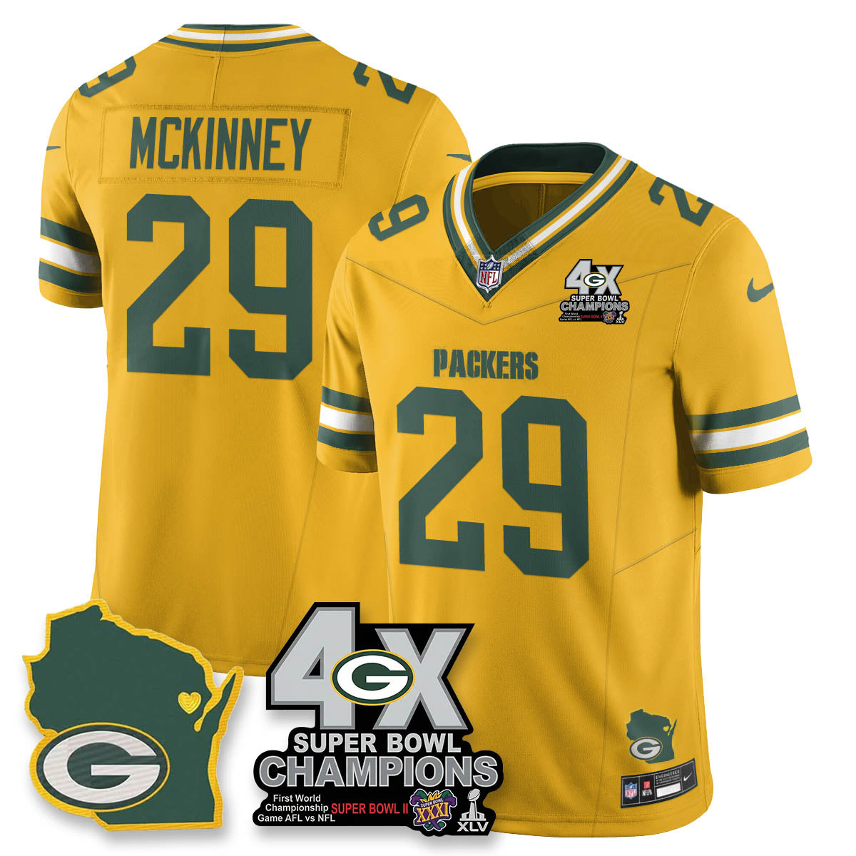 GB 4-Time Champions Patch Vapor Limited Jersey