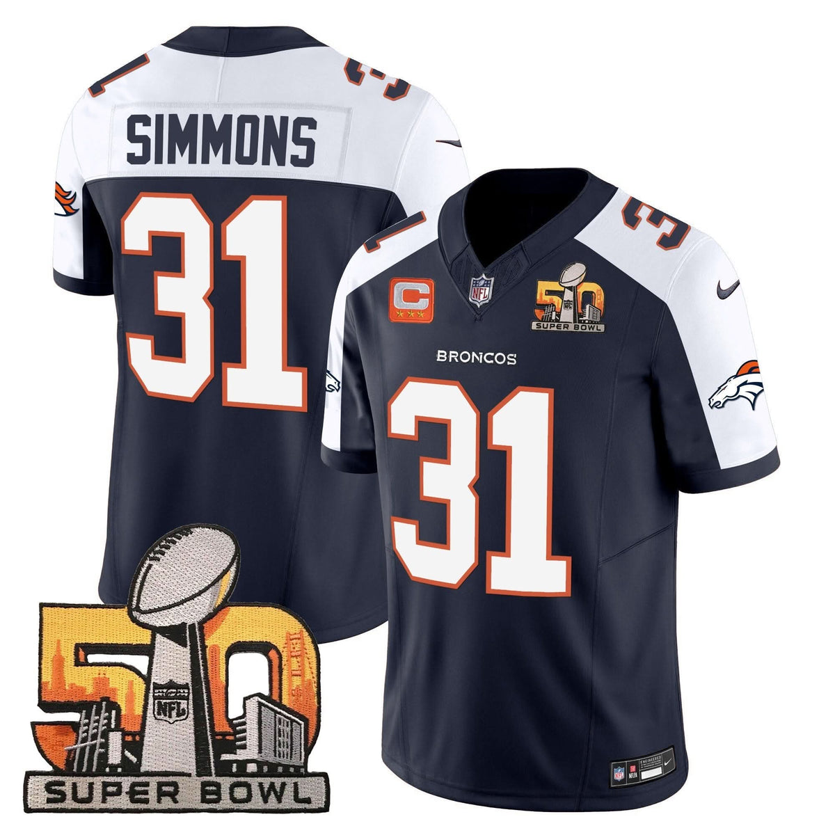 DB Super Bowl 50 Patch Vapor Jersey