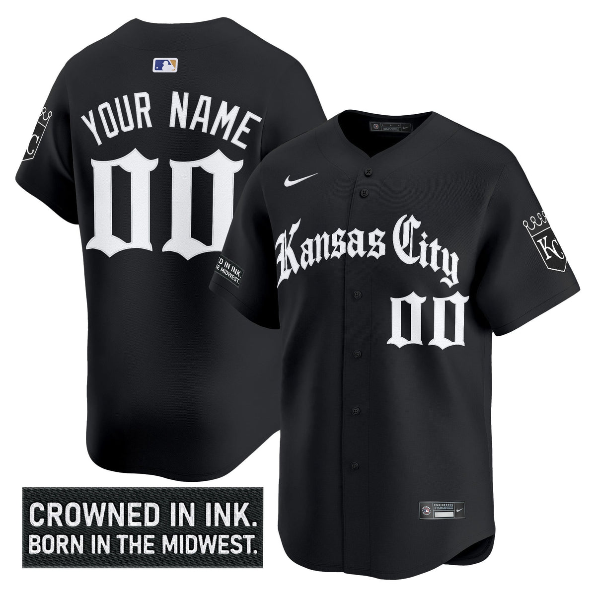 Kansas City Royals 'Gothic Crown Edition' Vapor Premier Limited Custom Jersey - All Stitched