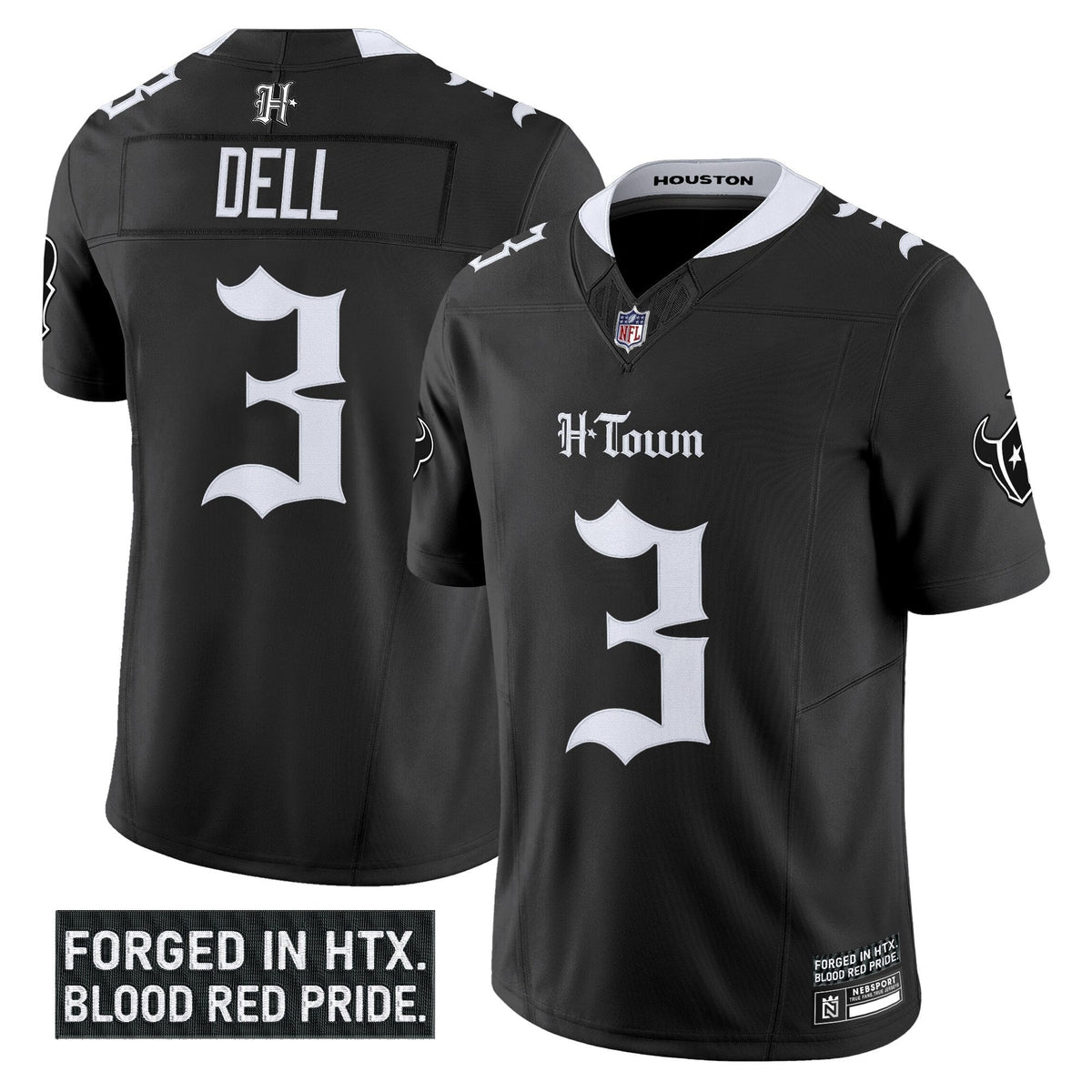 HOU 'Gothic Lone Star Shadows Edition' Vapor Limited Jersey
