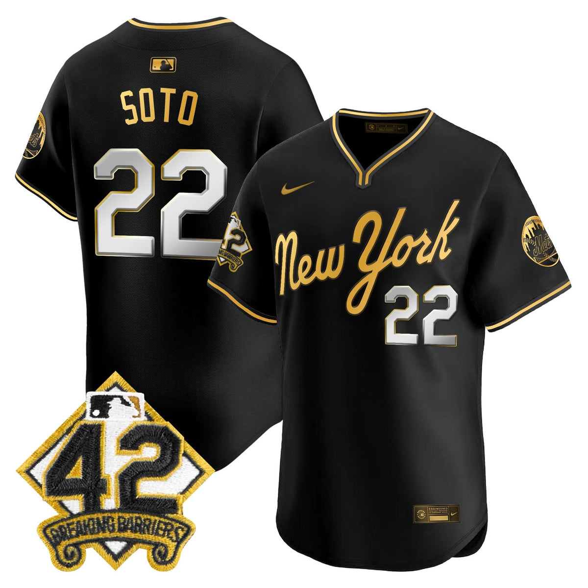 Men's New York Mets 2025 Jackie Robinson Patch Road Alternate Jersey  All Stitched