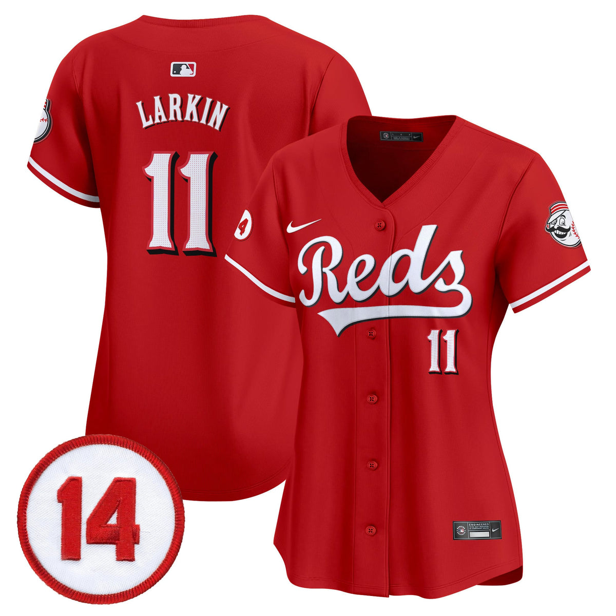 Women's Cincinnati Reds Pete Rose Patch Vapor Premier Limited Jersey - All Stitched