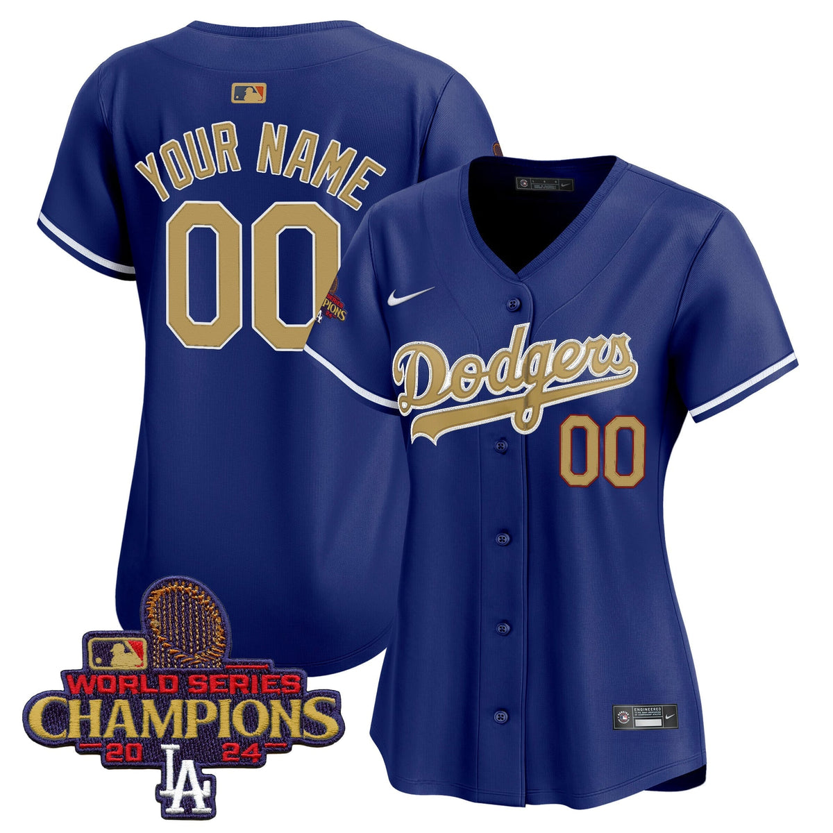 Dodgers 2025 Gold Vapor Premier Limited Custom Jersey - All Stitched