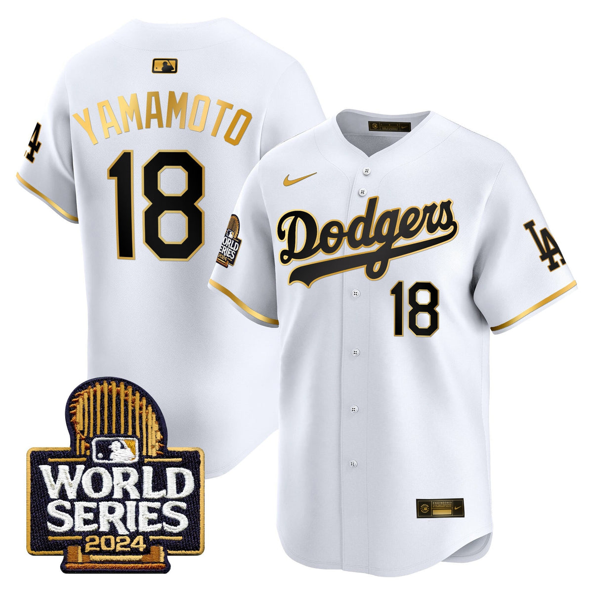 Men's Dodgers 2024 World Series Vapor Premier Limited Jersey - All Stitched