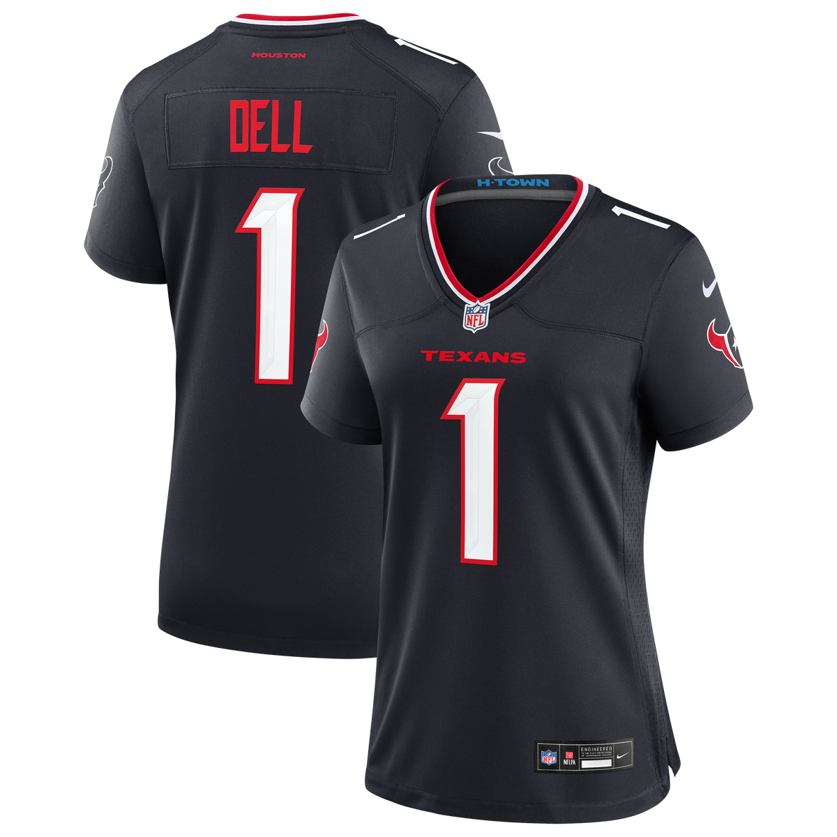 Women's Houston Texans Tank Dell Nike Navy Team Game Jersey